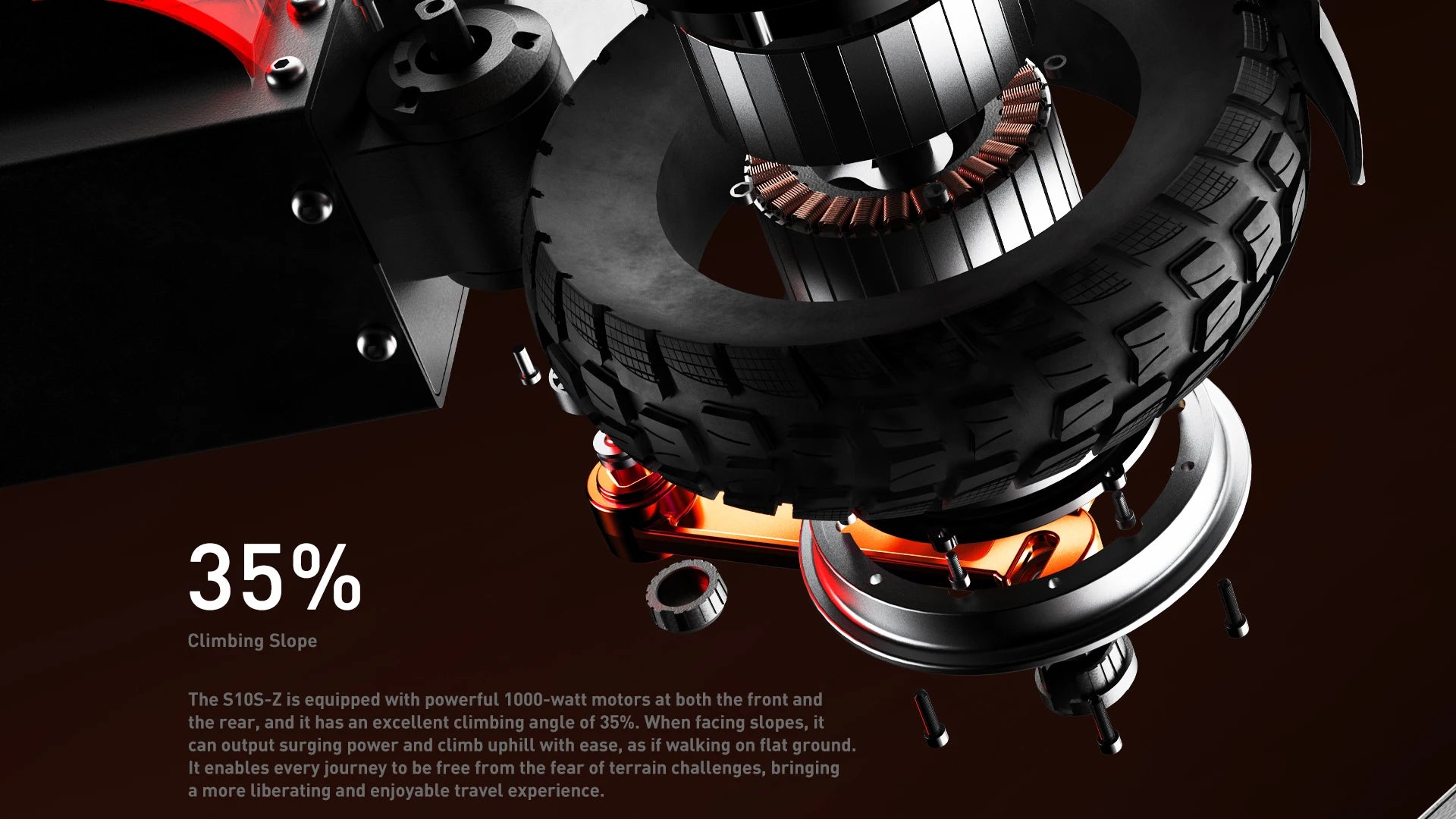 JOYOR S10-S-Z Folding Electric Scooter Dual 1000W Motor 10" Adults E-scooter with 60V 18Ah Battery.