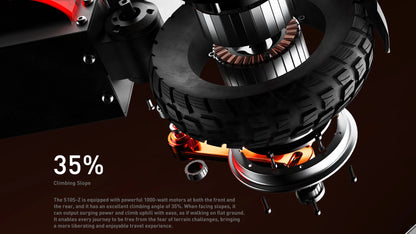 JOYOR S10-S-Z Folding Electric Scooter Dual 1000W Motor 10" Adults E-scooter with 60V 18Ah Battery.