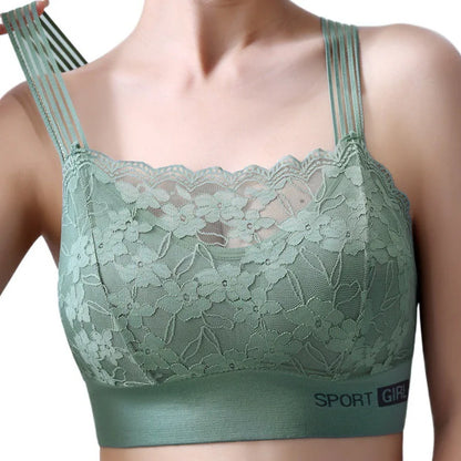 1pcs New Women Lace Bras Lady Comfortable Bralette Solid Color Sexy Underwear Female Vest Style Wireless Lingerie Girl Tube Tops.
