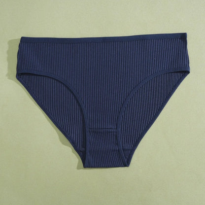 5PCS Women's Cotton Panties Sexy Low Waist Briefs Striped Underpants Female Comfortable Stretch Lingerie Ladies Soft Underwear