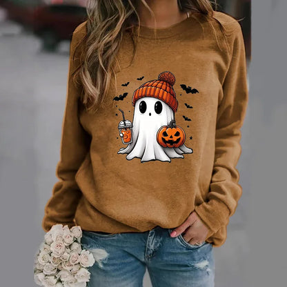 Niedliche Geister muster Pullover Frauen lässig Halloween Geist Harajuku Pullover fallen Frauen Tops.
