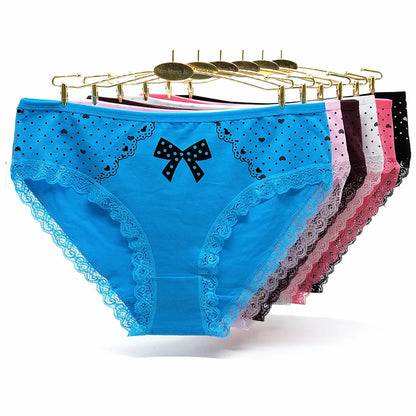 Underwear Women Panties Cotton Mid Rise Butterfly Soft Sexy Briefs Ladies Knickers Plus Size for Women 3 Pcs/lot