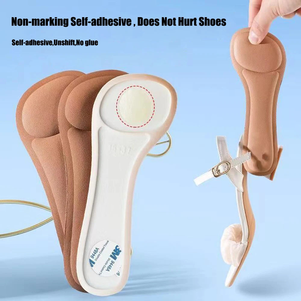 Self-adhesive Insoles for High-heeled Sandals Women Comfort Sweat-absorbent Shoe Sole Anti-Slip Memory Foam Seven-point Shoe Pad.