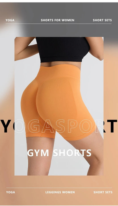 Seamless Workout Shorts Women High Waisted Hip Lifting Yoga Shorts for Women Quick Drying and Breathable Stretchy Cycling Shorts.