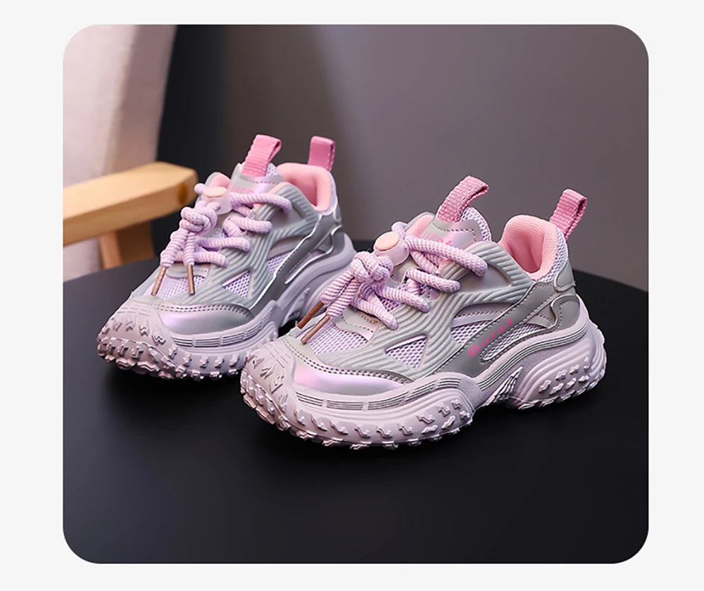 2025 Autumn Sport Shoes For Children PU Leather Waterproof Kid's Sneakers Anti-slippery Breathable Boy's Girl's Running Shoes.