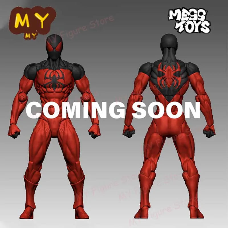 New MessToys Spiderman Figure CT Toys Black Red Spider Man Figurine Mess Toys Anime Action Figure Statue Model Gifts Kid Toys.