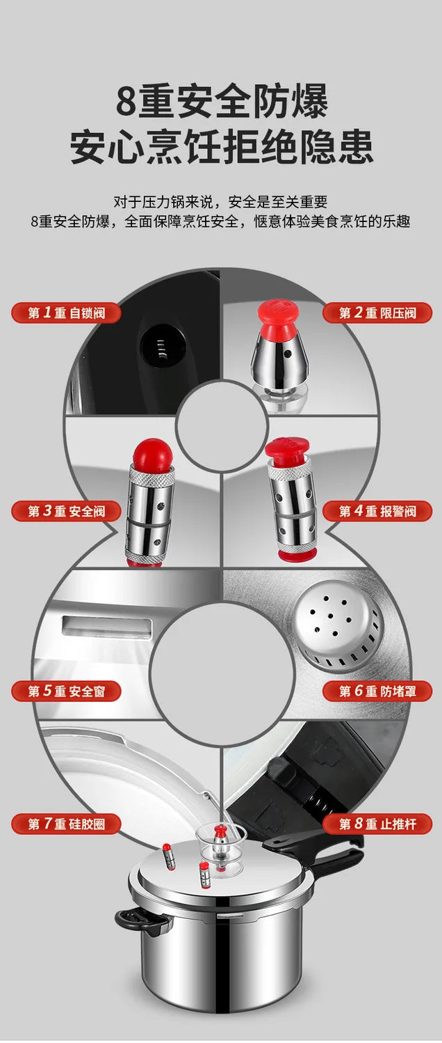 Pressure cooker, gas induction cooker, universal household gas, gas, open flame pressure cooker, large capacity.