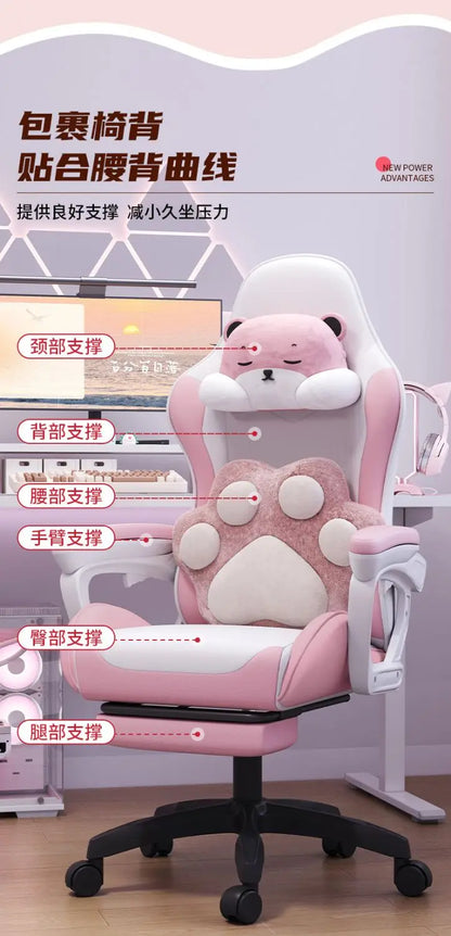 Bezaubernder Stuhl für Studenten, bequemes langes Sitzen, verstellbarer Home-Office-Gaming-Sitz