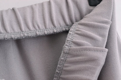 HH Women's 2-Piece Set Fashion Slimming Double-Sided Fabric Round Neck Long-Sleeve Top+Elegant Stretch Casual Wide Leg Pants