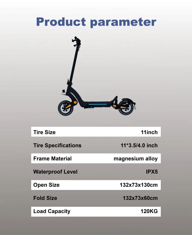 DriveTron DT06 E-Scooter 1900W Peak Power 60V18.2AH Battery 11*11‘’ Fat Tire Adult Electric Scooter.