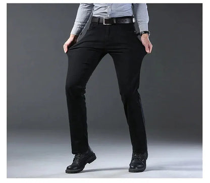 Wthinlee Neue Business männer Jeans Casual Gerade Stretch Mode Klassische Blau Schwarz Arbeit Denim Hosen Männliche Marke Kleidung.
