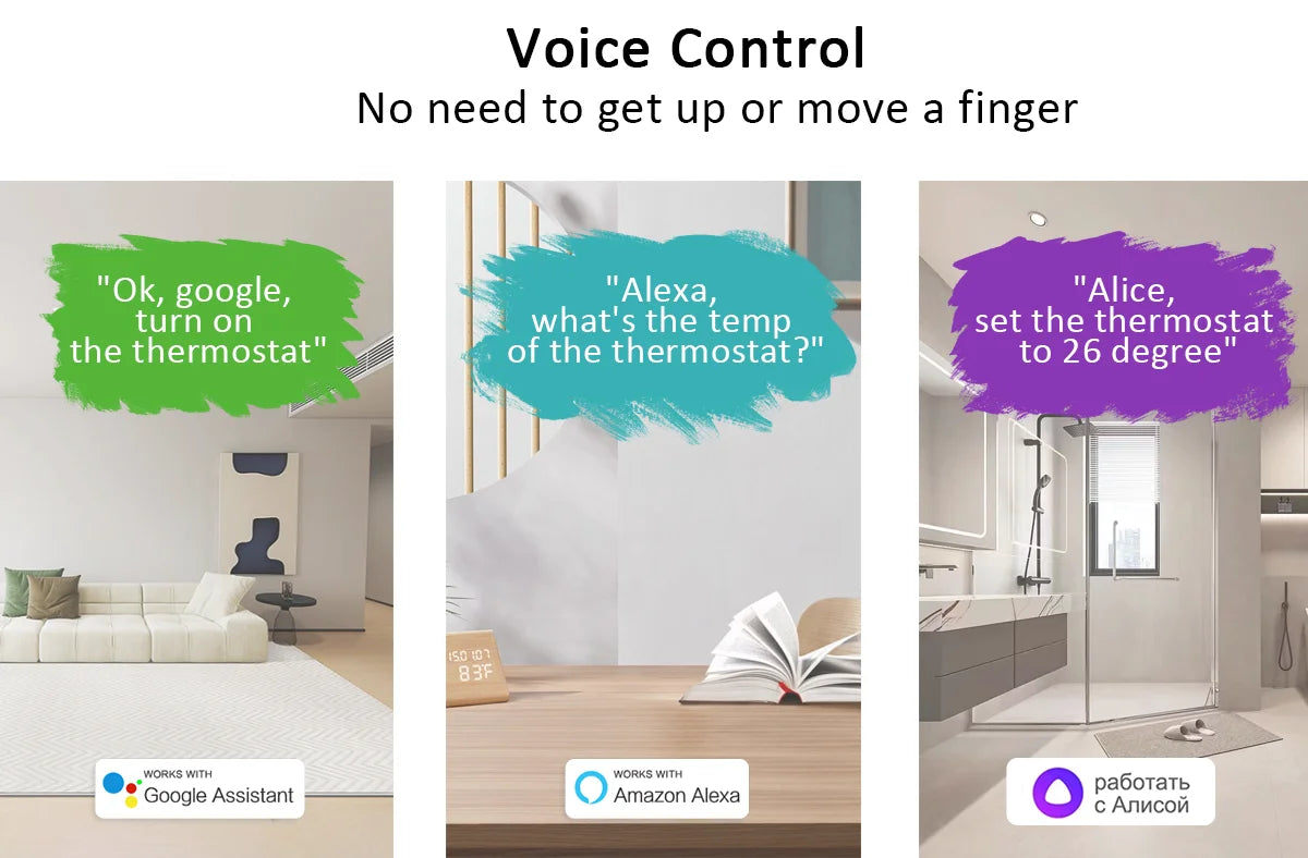 RF Wireless Thermostat Smart WiFi Floor Heating For Gas Boiler Battery Powered Tuya Temperature Controller Receiver Alice Google.