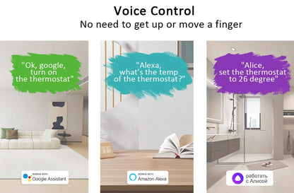 RF Wireless Thermostat Smart WiFi Floor Heating For Gas Boiler Battery Powered Tuya Temperature Controller Receiver Alice Google.