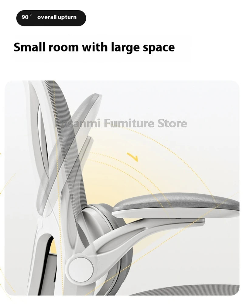 Verstellbarer, ergonomischer Liegestuhl für das Heimbüro mit Fußstütze, atmungsaktive Mesh-Computer-Gaming-Drehstühle mit Lordosenstütze
