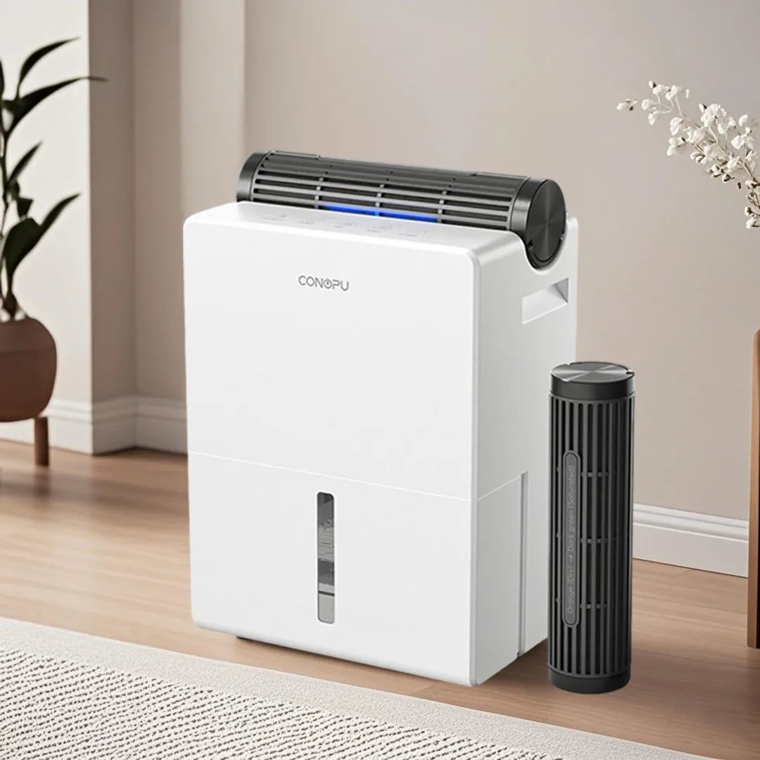 Dehumidifier for Bedroom 2000 ml, Double Hold Design, Drying Mode, Sleep Mode 30 dB, Automatic Defrost Function 24h Timer.