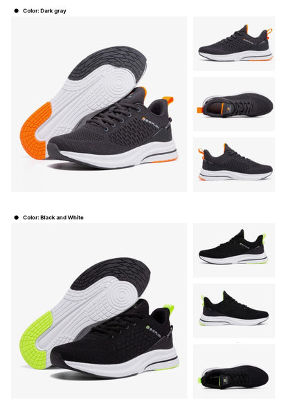 Baasploa Men's Running Shoes New Fashion Lightweight Mesh Breathable Walking Shoes Male Outdoor Casual Lace-Up Sports Shoes.