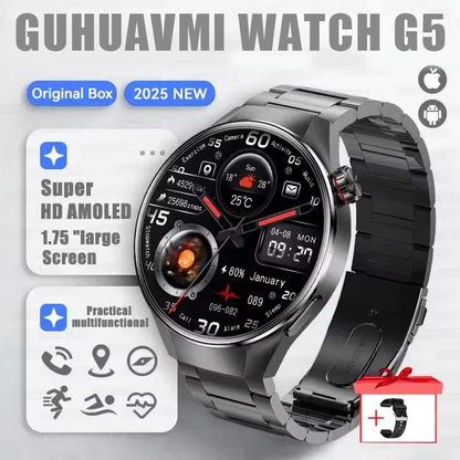 2025 New Originl Watch G5 PlUS Smart Watch 1.75" HD AMOLED Screen GPS track Heart Rate Bluetooth Call Compass Smartwatch for Men