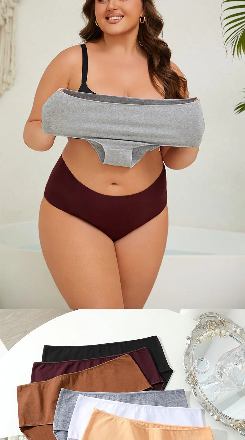 4Pcs/Set Comfort Cotton Panties Women High Waist Briefs Seamless Underwear Breathable Underpants Plus Size Panty S-2XL Intimates.