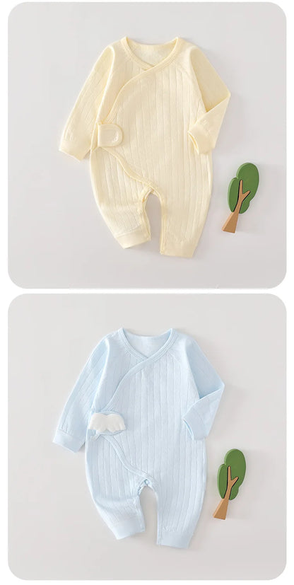 AYNIGIELL Frühling und Herbst 0-6 Monate Baby Strampler Neugeborene Mädchen Jungen 100 % Baumwolle Langarm Kleidung Säuglingsoverall.