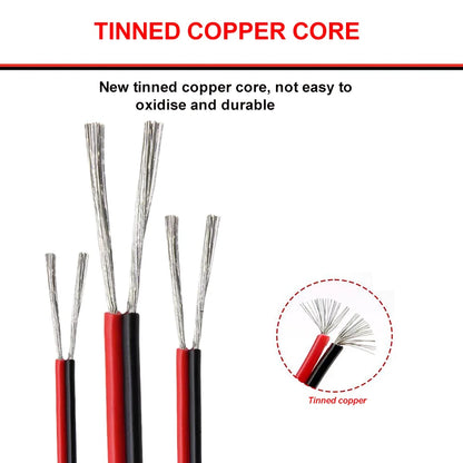 2-pin red and black PVC or silicone extension cable 28awg 26awg 24awg 22awg 20awg 18awg 16awg Tinned copper domestic wire.