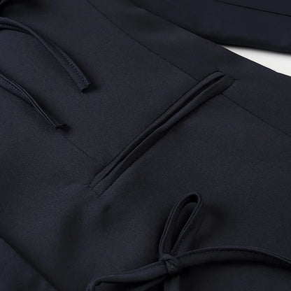 ZBZA frauen Bogen Quaste Anzug Lose Revers einreiher Tasche Einfarbig Pendler Jacke Frühling Sommer Neue Weibliche Chic mantel.