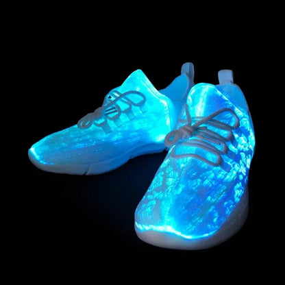 Fiber LED Shoes Light up Flashing -7 Monochrome LED Shoes Halloween Adult Boys Girls Women Children USB charging.