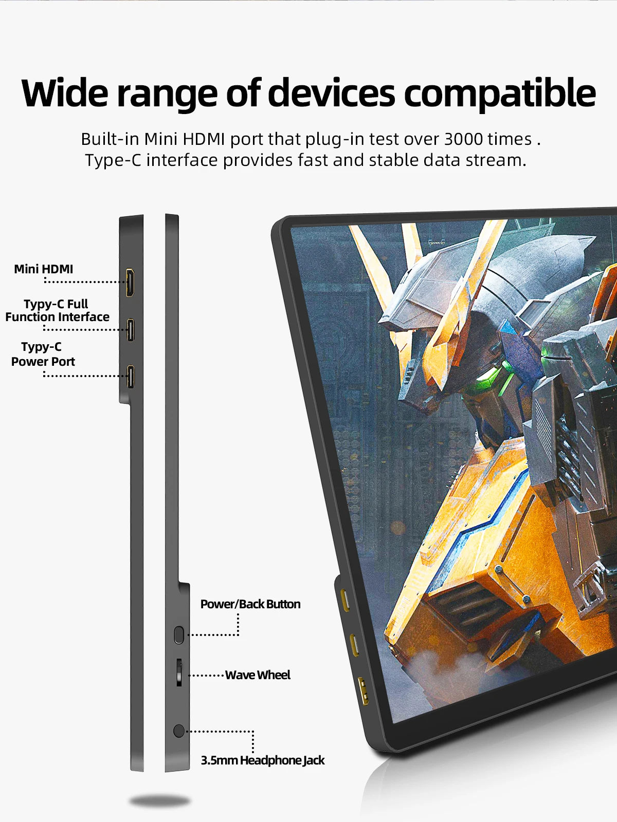 ZSUS 2160*1440  14-inch 2K Portable Monitor 60HZ For Laptop XBox PS4 / 5 Switch TV Box Cell Phone PC Extension  Mobile.