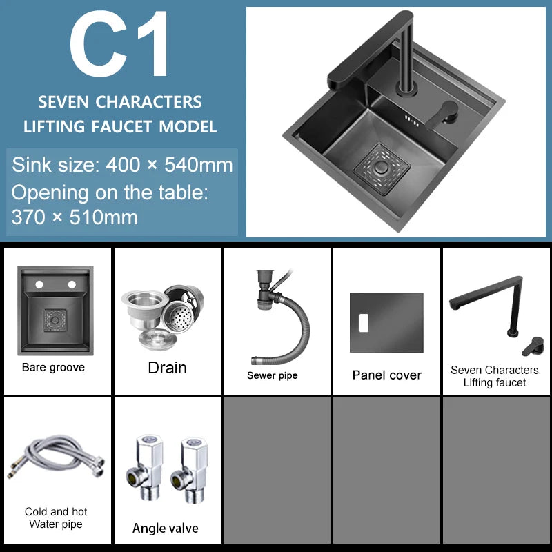 Versteckte Küchen spüle Bar Spüle Kit Klapp hahn Abflussrohr, Drop-In Unterbau Spüle, kleine Edelstahls püle für Workstation RV