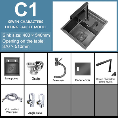 Versteckte Küchen spüle Bar Spüle Kit Klapp hahn Abflussrohr, Drop-In Unterbau Spüle, kleine Edelstahls püle für Workstation RV