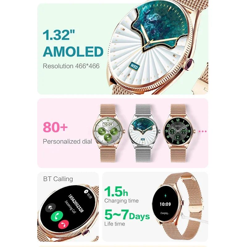 VALDUS VL60 Pro 2025 New Smartwatch For Women Men  AMOLED Screen Bluetooth Call IP68 Waterproof  Fitness Sports Smart Watch Gift.