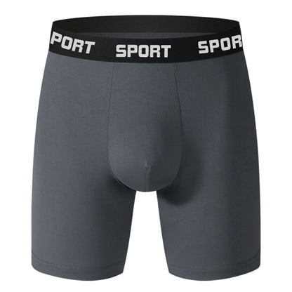 Herrenunterwäsche, mittlere Taille, hochelastisch, Sport-Shorts mit flachen Ecken, bequeme, solide Unterhose, Pilzsicher, lange Herrenhöschen