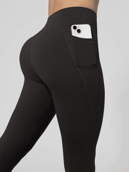 Nahtlose Damen-Leggings mit Taschen, einfarbig, hohe Taille, Po-Lifting-Strumpfhose, schlanke elastische Leggings, Sportbekleidung | H&D Shop