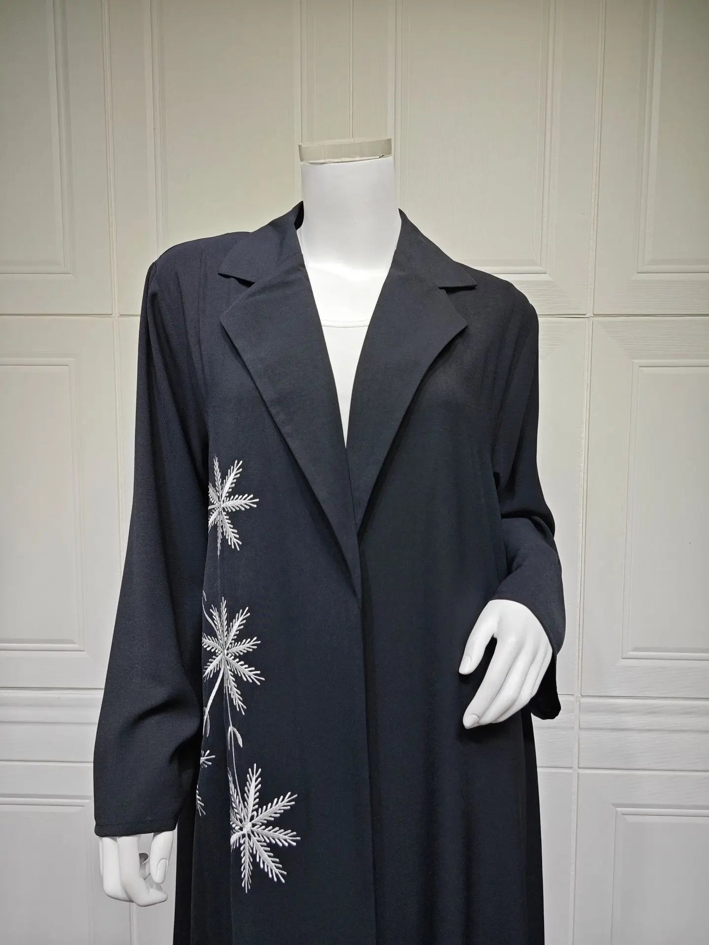 Ramadan Eid Black Open Muslim Dress Kimono Abaya Damen Dubai Luxury Islam Women Clothing Kebaya Kaftan Robe Femme Musulman Gown.