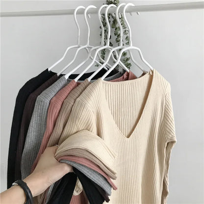 Koreanische Herbst V-ausschnitt Pullover Gestrickte Mode Pullover 2025, Schlank Winter Tops Für Frauen Pullover Jumper Pull Femme Truien Dames.
