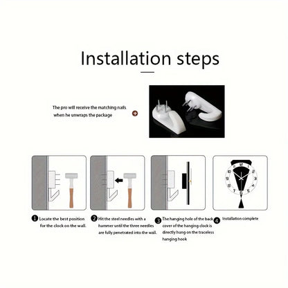 "Schicke Dekor uhr" Acryl leise Wanduhr mit Pendel, kein Bohren, batterie betrieben für Schlafzimmer und Wohnzimmer Dekoration
