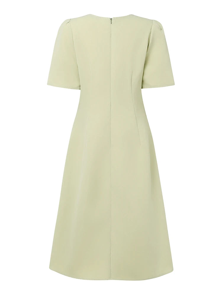 ZANZEA Elegante Büro Frauen Kleider Sommer Stilvolle Solide Party Arbeit Kleid Mode Kurzarm Plissee Vestidos Midi Sommerkleid.