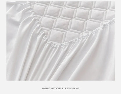 WASART Waterproof mattress protector cover quilted thicken elastic fitted sheet style couple double bed protection pad king size.