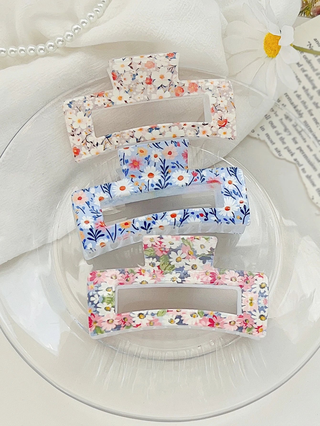 1/3/4/6 Pcs Medium Hair Claw Clips for Women Girls, Pink Strong Hold Matte Square Hair Clips for Thick Thin Hair