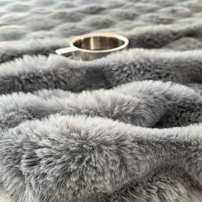 Fluffy Plush Fitted Bed Sheet Solid Color Long Hair Fleece Bed Cover For Double Bed fundas de colchón Winter Warm Mattress Cover.