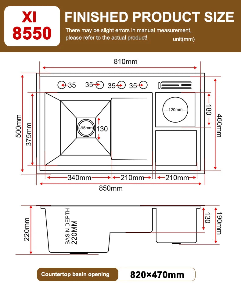 Stainless Steel Kitchen Sink Stepped Large Single Slot Wash Dish Vegetables Basin Multifunctional With Cup Washer Knife Holder
