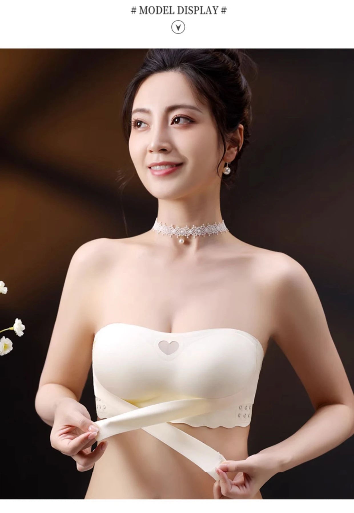 Women's Invisible Strapless Bra Front Buckle Design Anti-Slip Small Chest Gathering Markless All-match Beautiful Underwear.