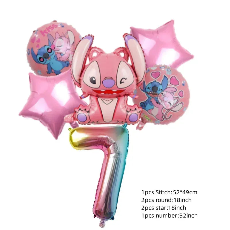 Niedliche Cartoon-Lilo und Stitch-Luftballons, alles Gute zum Geburtstag, Party, Babyparty, Dekorationen, Kindergeschenke, Einweggeschirr