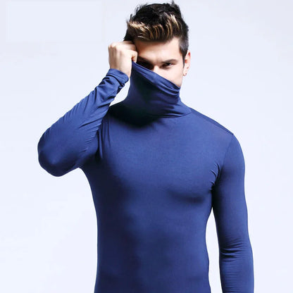 2023 new Sweater Men Solid Color Turtleneck Pullovers Pull Homme Men's cold Blouse Winter Long Sleeve T Shirts.