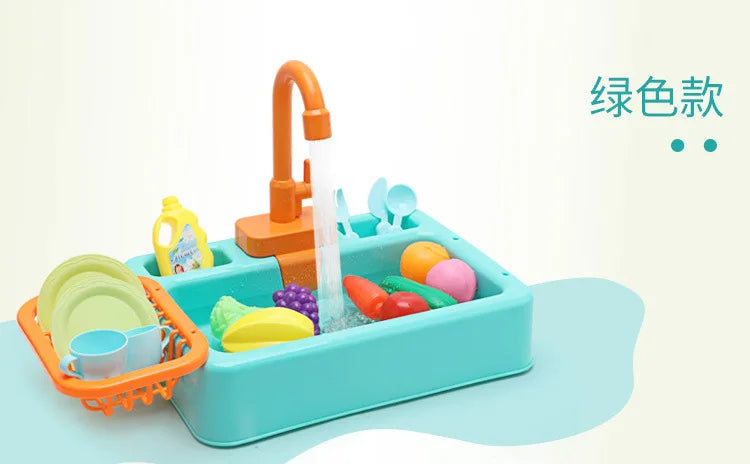 Kitchen Toy Plastic Dish Wash Sink Set Children Simulation Pretend Role Play Housework Kit Early Educational Toys for Children