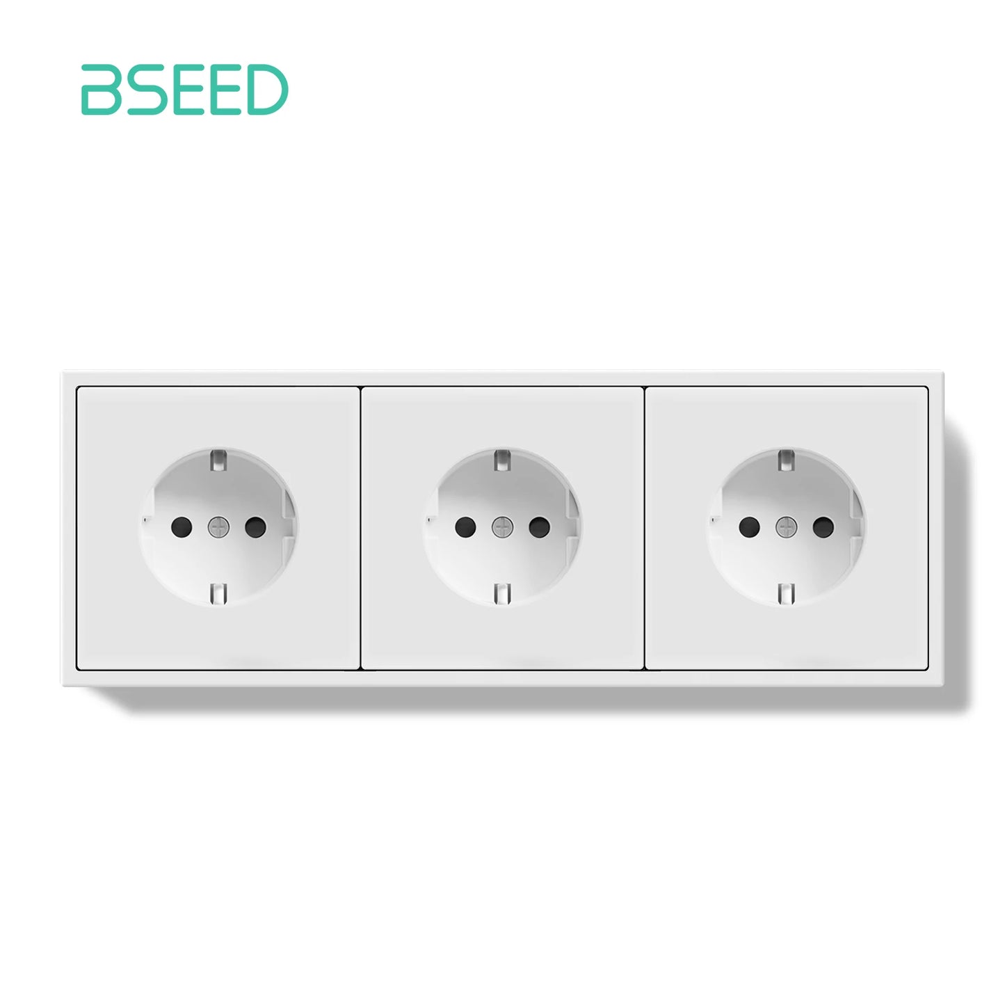 BSEED Einzel-EU-Steckdose, doppelwandige Steckdosen, dreifache Steckdosen, Kunststoffrahmen, 16 A, 80/150/220 mm Größe.