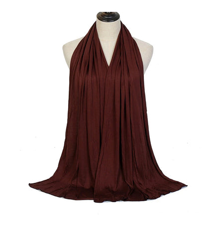 Modal Cotton Jersey Hijab Scarf Long Muslim Shawl Plain Soft Turban Tie Head Wraps For Women Africa Headband 170x60cm.