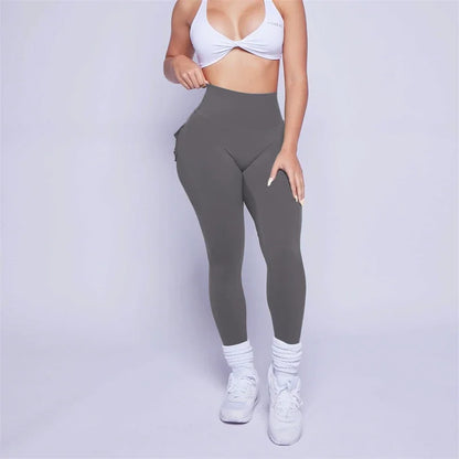 Women Bum Leggings 2025 Women High Waist Tights Pants Peach Hips with Pockets Women Workout Gym Leggings Yoga Pants.