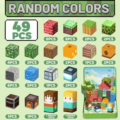 Magnetic Blocks Travel Magnet Cube Magnetic Building Blocks Toys with Portable Iron Box STEM Educational Magnet Toys for Kids