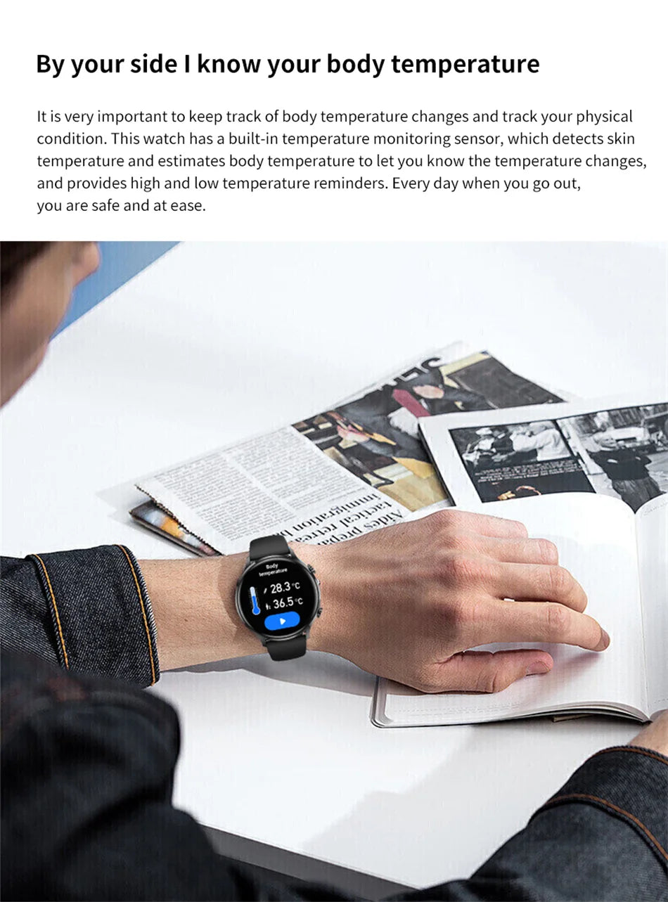2025 New Smartwatch Women AMOLED HD Screen Always On Display Bluetooth Call IP68 Waterproof GPS Smart Men Watch For Android ios.