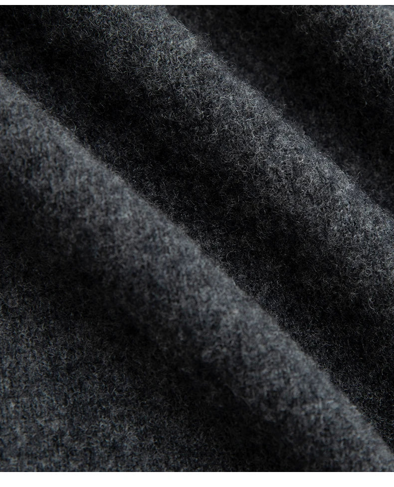 Men 100% Merino Wool Sweater Turtleneck Knitted Pullover Cashmere Warm Solid Color Clothes Business Bottoming Tops Autumn Winter